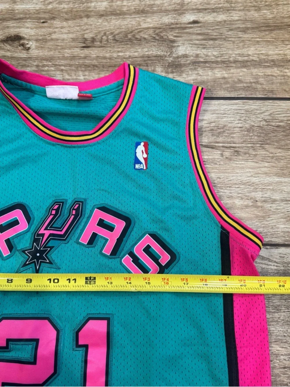 Mitchell & Ness Teal and Pink 'Duncan 21' Men’s Jersey